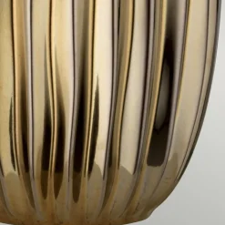 Tischlampe E27 67 cm in Bronze Weiß Keramik Stoff