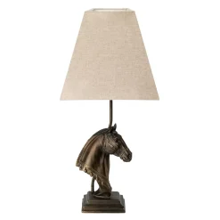 Tischlampe E27 Pferd Büste Resin Jute ANIMIAL