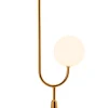 Tischlampe Echt-Messing Glas G9 73 cm hoch in Gold Weiß