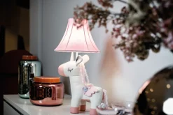 Tischlampe Einhorn Rosa 51 cm Kinderzimmer Schlafzimmer