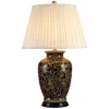 Tischlampe ELYA Schwarz Gold H:74cm Vintage Lampe