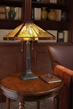 Tischlampe ETERNO 7 Buntglas H:58cm Tiffany Lampe