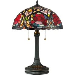 Tischlampe FARFALLA 8 Buntglas 58cm Tiffany Lampe