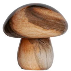 Tischlampe Glas 30 cm hoch Braun marmoriert E27 Pilzdesign