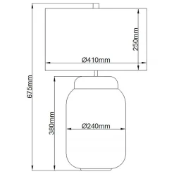 Tischlampe Glas Stoff 67,5 cm beleuchteter Sockel