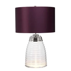 Tischlampe Glasfuß beleuchtet 64,3 cm E27 + GU10 LED