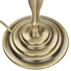 Tischlampe Glasschirm Grün aus Echt-Messing