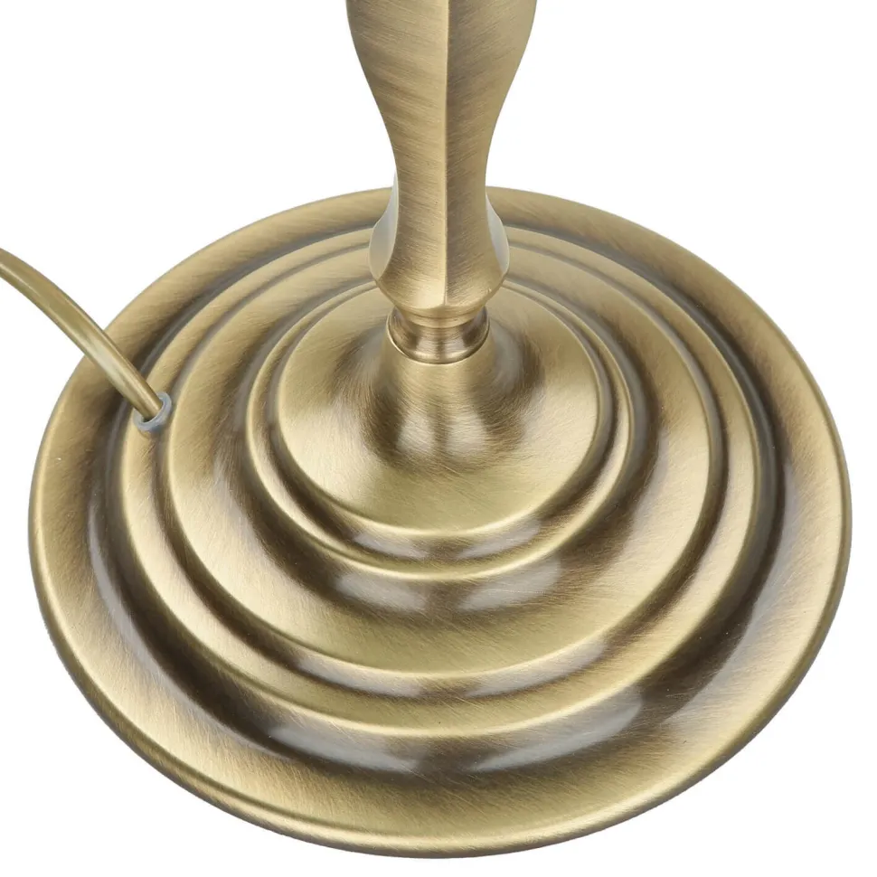 Tischlampe Glasschirm Grün aus Echt-Messing