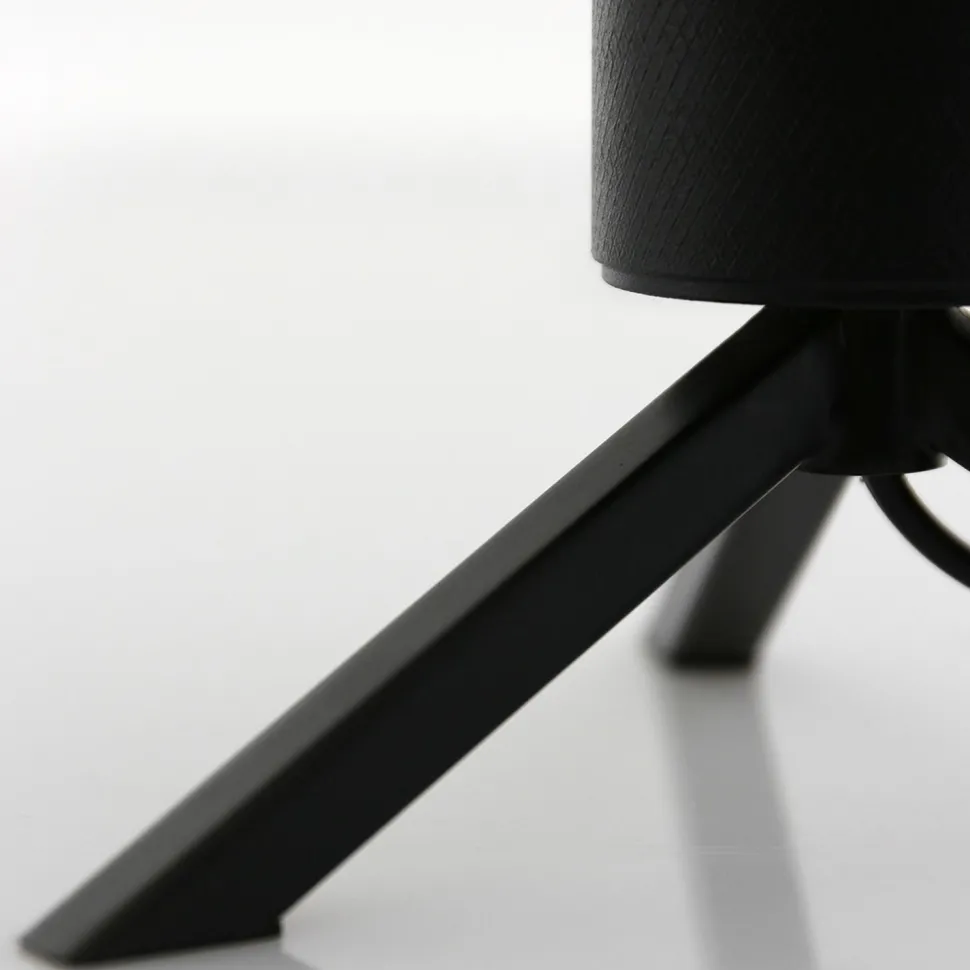 Tischlampe Glasschirm Schwarz Rauchgrau 23 cm elegant