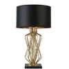 Tischlampe Gold Schwarz 72 cm hoch E27 Metall Satin