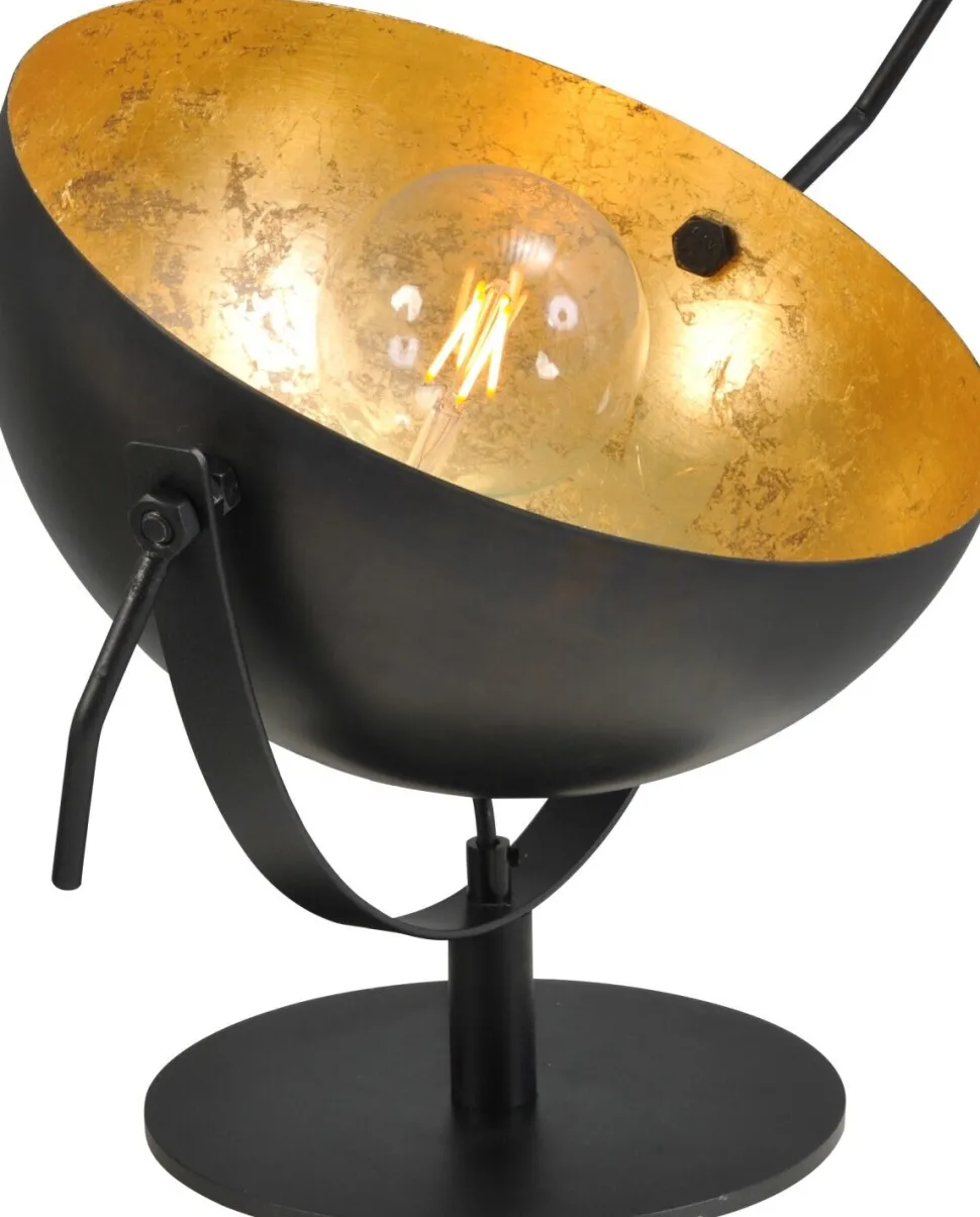 Tischlampe Grau Metall Gold Ø30cm beweglich LARINO