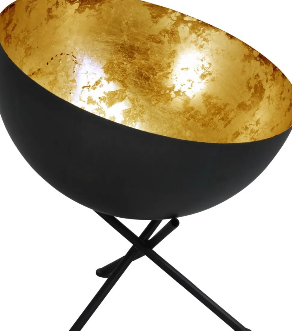 Tischlampe Grau Metall Gold Ø40cm Premium LARINO