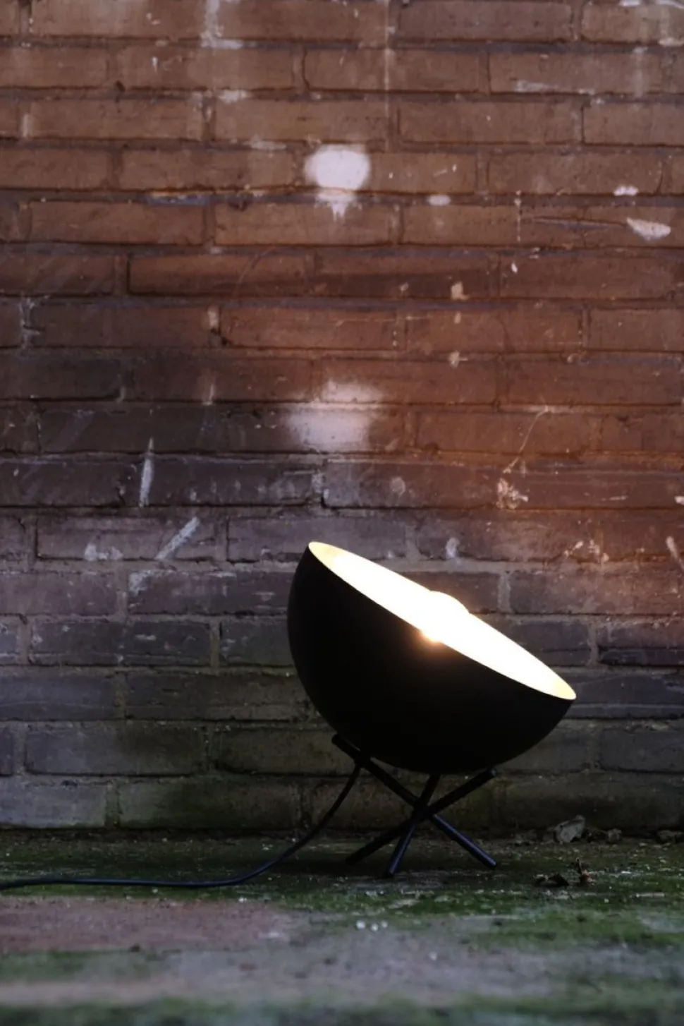 Tischlampe Grau Metall Gold Ø40cm Premium LARINO