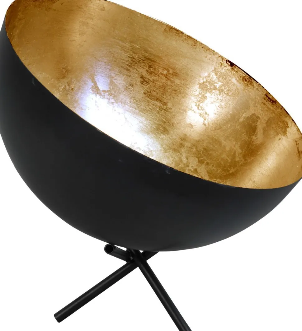 Tischlampe Grau Metall Gold Ø30cm Dreibein LARINO