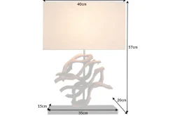 Tischlampe Holz Stoff blendarm E27 H:57 cm Leselicht