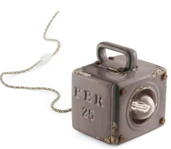 Tischlampe Keramik E27 B: 15,5 cm 20 cm hoch Taupe