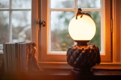 Tischlampe Keramik Glas 45 cm hoch Schwarz Weiß Grün