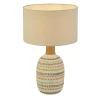 Tischlampe Keramik Leinen H: 40,5 cm Creme E14 MARY