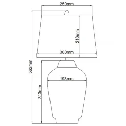 Tischlampe Keramik Stoff E27 56,2 cm hoch OLWEN