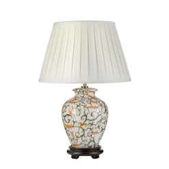 Tischlampe Keramik Stoff Klassisch 50 cm E27 NATISINA