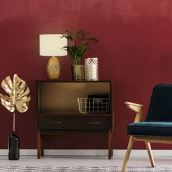 Tischlampe Keramik Stoff E27 45 cm Ø 28 cm Gold Creme-Weiß