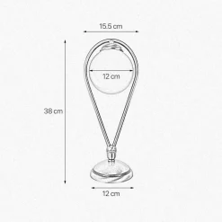 Tischlampe Messing Glas 38 cm in Bronze hell Weiß E14