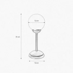 Tischlampe Messing Glas H: 31 cm Kugel Schirm E14