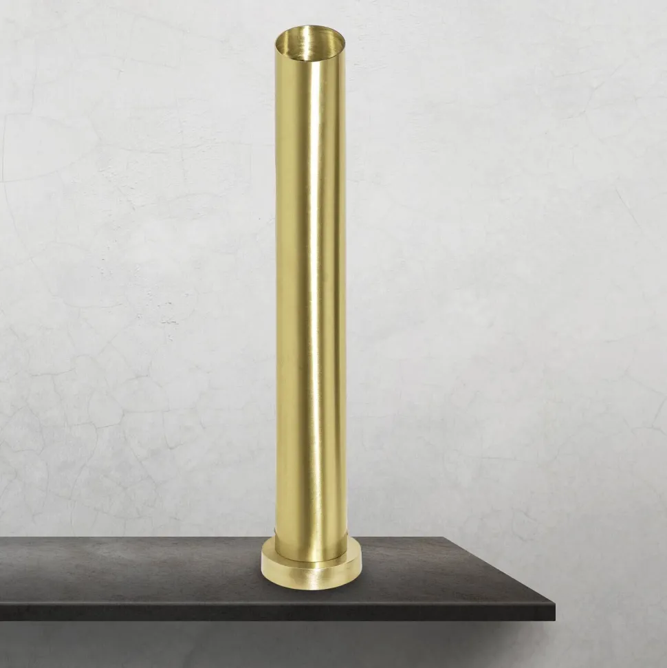 Tischlampe Messing massiv 62,5 cm hoch Ø 8,5 cm schmal E27