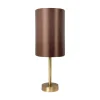 Tischlampe Messing Stoff H: 38,5 cm E27 in Bronze Braun