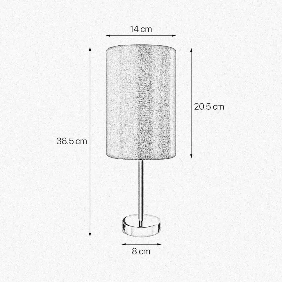 Tischlampe Messing Stoff H: 38,5 cm E27 in Bronze Braun