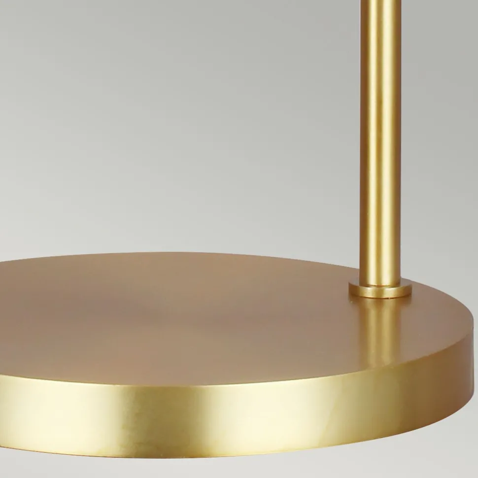 Tischlampe Metall 63,5 cm in Messing Weiß E27 Retro