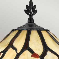 Tischlampe Metall Glas 62,9 cm Tiffany Stil 2x E27 Handarbeit