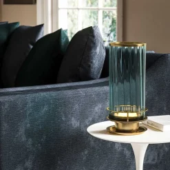 Tischlampe Metall Glas 36,4 cm hoch mit GX53 LED 3000 K