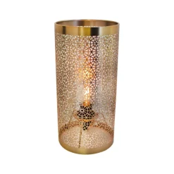 Tischlampe Metall H: 28 cm in Messing E14 Retro