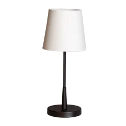 Tischlampe Metall Stoff 48,5 cm hoch E27 Schwarz Weiß