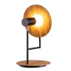 Tischlampe Metall Teakholz Furnier 46 cm hoch Modern