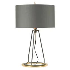 Tischlampe Modern Design in Grau Gold 74 cm hoch E27