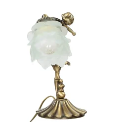 Tischlampe Putti aus Echt-Messing Antik Premium