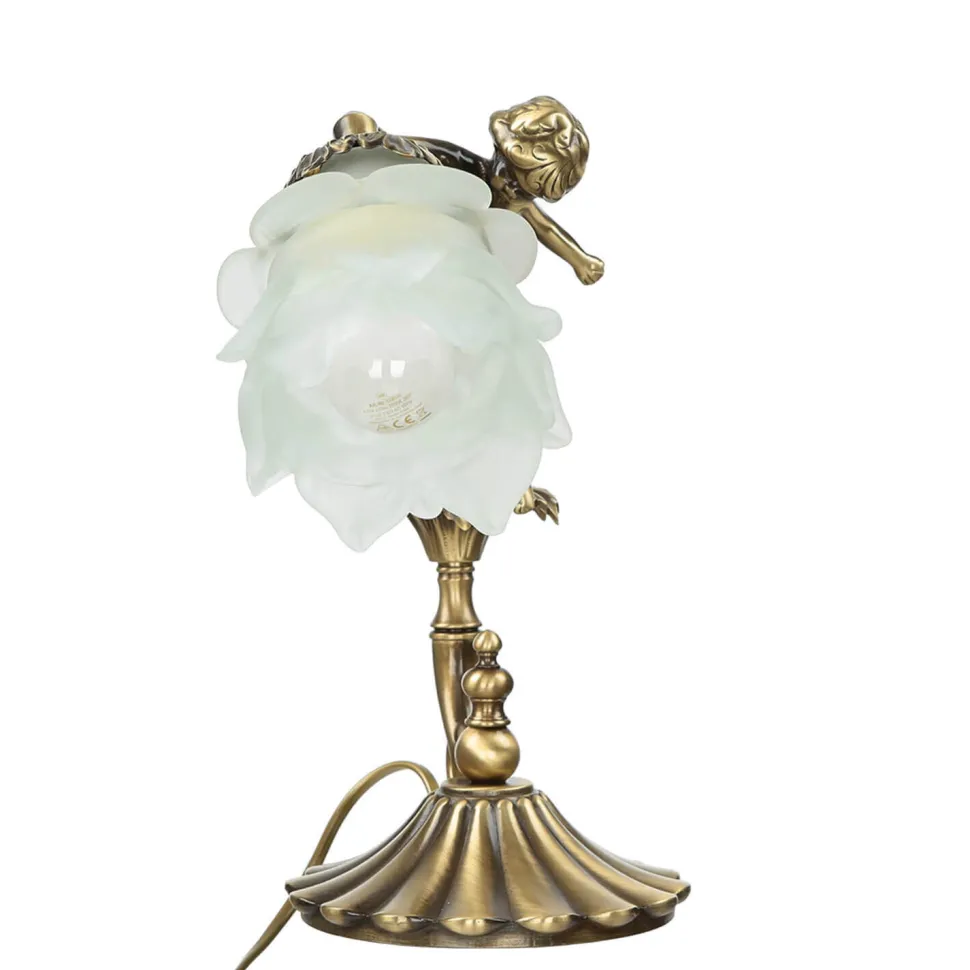 Tischlampe Putti aus Echt-Messing Antik Premium