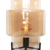 Tischlampe Rauchglas Metall 37 cm E27 Dreibein