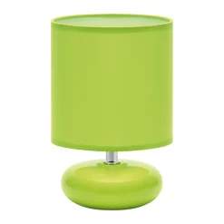 Tischlampe Retro 20 cm hoch Grün E14 Stoff Keramik