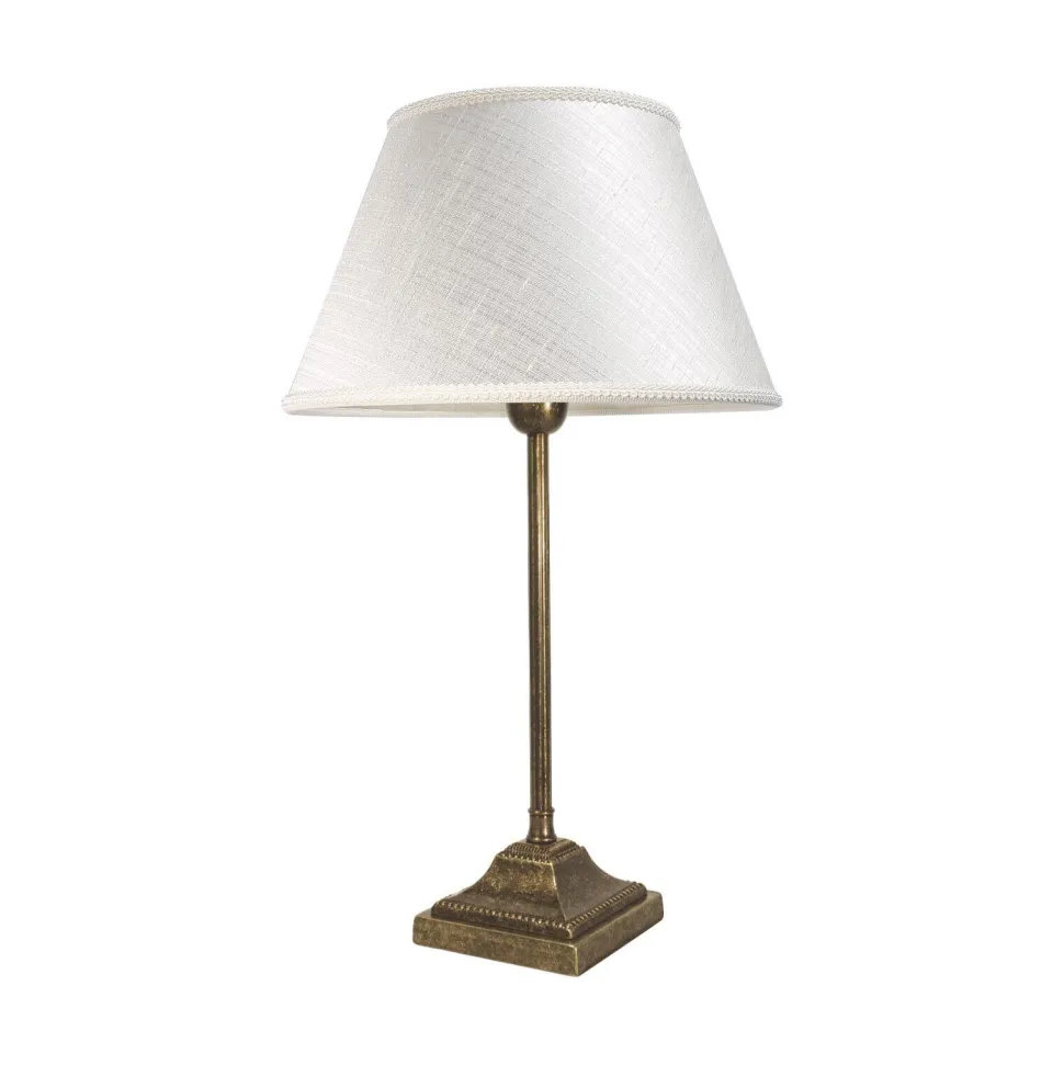 Tischlampe Rustikal 43,5 cm Messing Stoff E14 ELENA