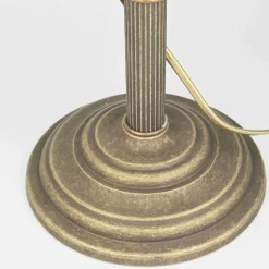 Tischlampe Schreibtisch aus Messing Glas 49 cm E14 in Antik