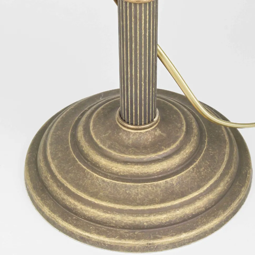 Tischlampe Schreibtisch aus Messing Glas 49 cm E14 in Antik