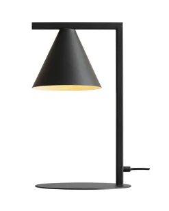 Tischlampe Schwarz E14 40 cm hoch Metall Kegelschirm