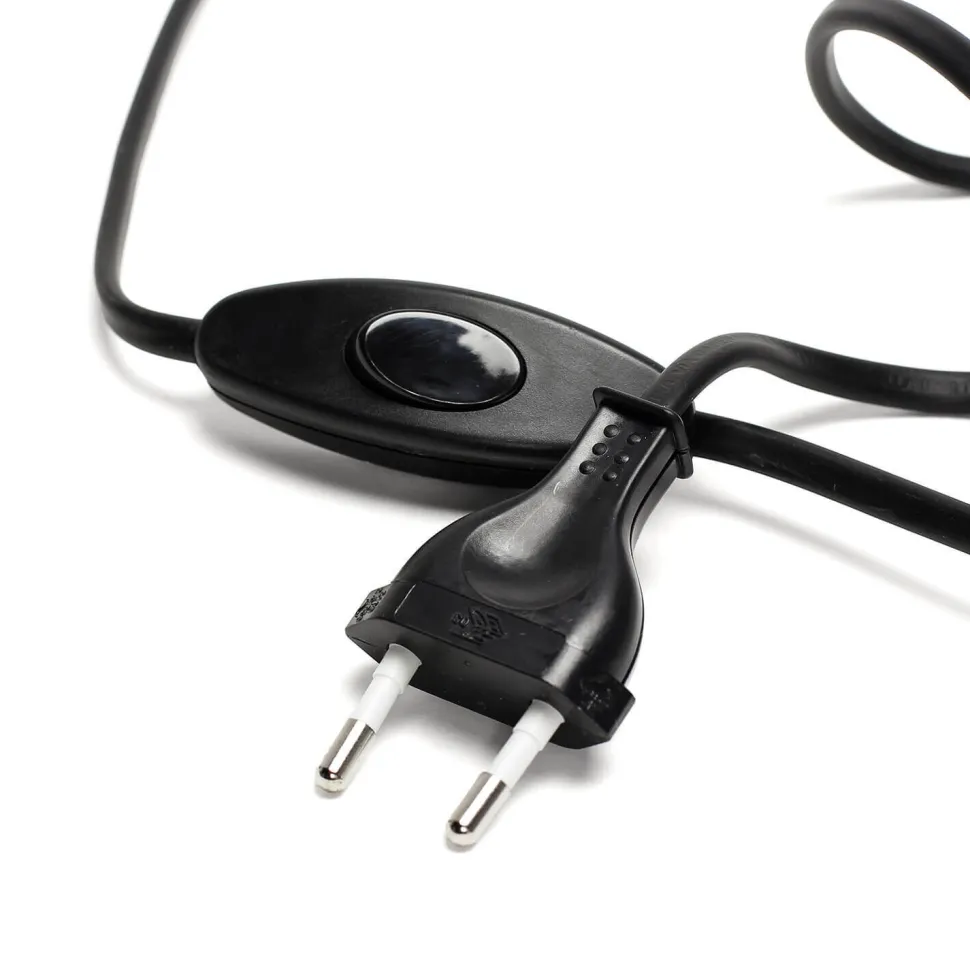 Tischlampe Schwarz E27 Metall Stoff 34 cm