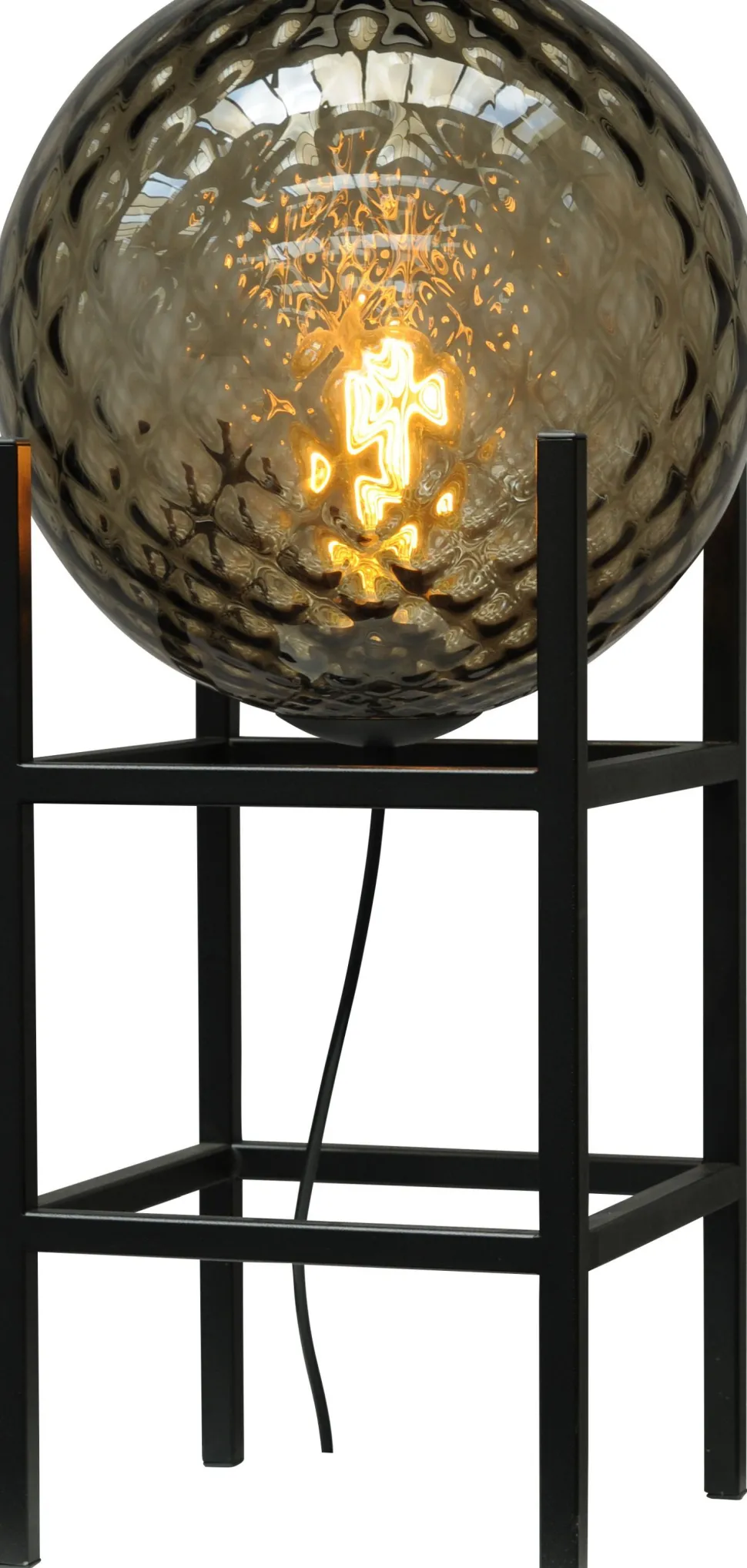 Tischlampe Schwarz Glas Metall 57 cm E27 dekorativ