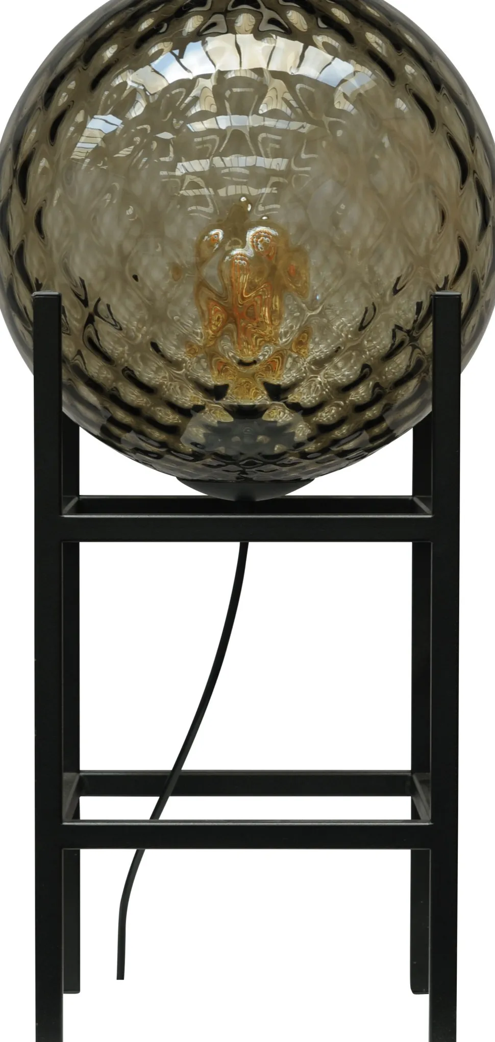 Tischlampe Schwarz Glas Metall 57 cm E27 dekorativ