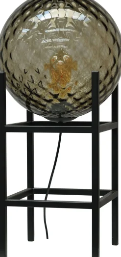 Tischlampe Schwarz Glas Metall 57 cm E27 dekorativ