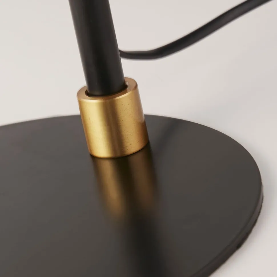 Tischlampe Schwarz Gold H: 49 cm D: 25 cm E14 Metall